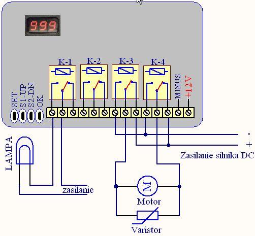 Sterowanie odbywa się z zasadą [start Lewo-> stop-> start-> Prawo].