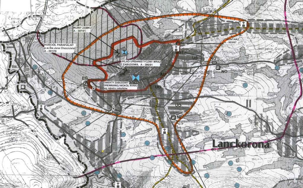 GMINNY PROGRAM REWITALIZACJI GMINY LANCKORONA NA LATA 2017-2026 Negatywne zjawiska i czynniki kryzysowe o charakterze przestrzenno-funkcjonalnym na podobszarze: niezagospodarowane, o dużym