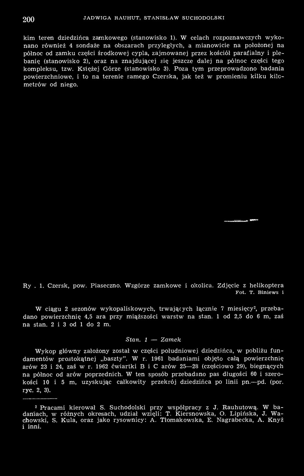 (stanowisko 2), oraz na znajdującej się jeszcze dalej na północ części tego kompleksu, tzw. Księżej Górze (stanowisko 3).