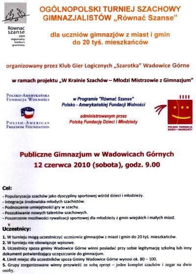 Spośród uczestników projektu W Krainie Szachów