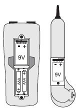Aby wstawić / wymienić baterie w DMM, wykonaj następujące czynności: - Odłącz urządzenie pomiarowe ze wszystkich obwodów pomiarowych i go wyłącz. - Usuń ochronne gumy (12) z urządzenia.