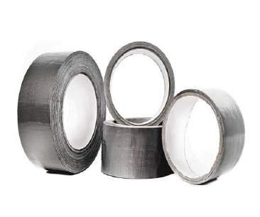 Taśma naprawcza Duct Tape Tkanina syntetyczna Kauczuk syntetyczny 48mm x 5y- 24szt 48mm x 10y- 60szt 48mm x 25y- 36szt 48mm x 50y- 24szt srebrny Uniwersalna taśma klejąca ogólnego zastosowania.