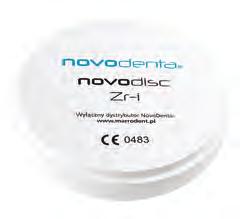Materiały CAD/CAM / Dyski NOVODENTA Dyski NOVODENTA NovoDisc Zr-i, NovoDenta Materiał do wykonywania podbudów cyrkonowych. Dostępny także barwiony w kolorach A1, A2, A3.