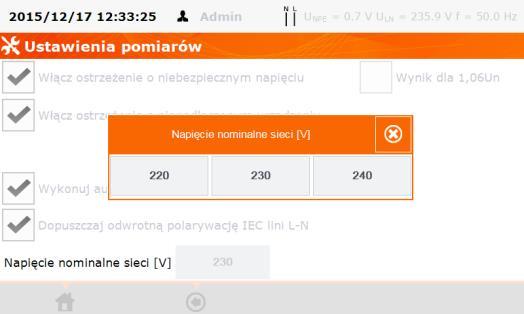 3.3.4 Ustawienia pomiarów Kliknąć przycisk Konfiguracja miernika. Kliknąć przycisk Pomiary. Klikając kwadraciki zaznaczyć wybrane opcje.