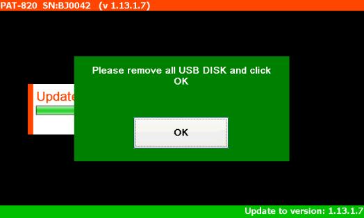 Uwaga: - Aktualizacja wykonuje się automatycznie i przebiegać może w kilku etapach. W czasie trwania aktualizacji nie wolno wyłączać zasilania miernika ani usuwać dysku USB.