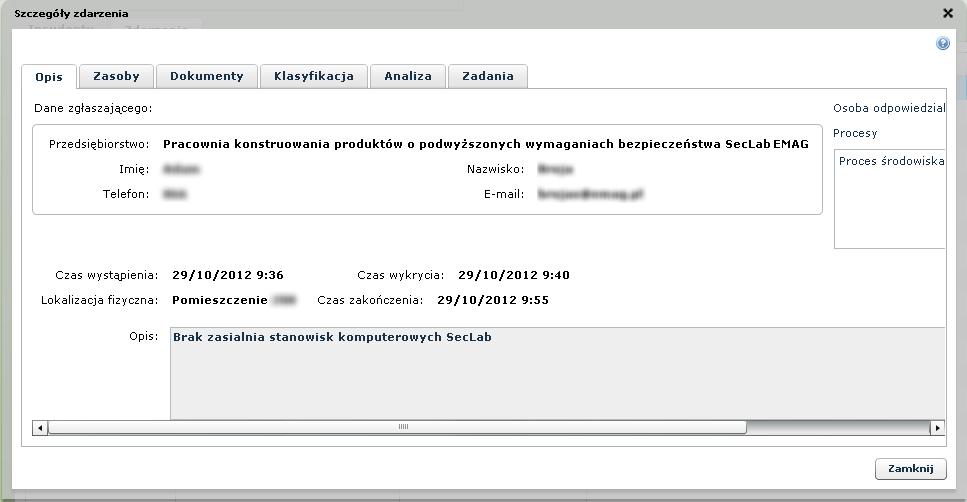 Komputerowe wspomaganie procesu rozwoju produktów informatycznych zdarzenia bezpieczeństwa powinny być zgłaszane w sposób