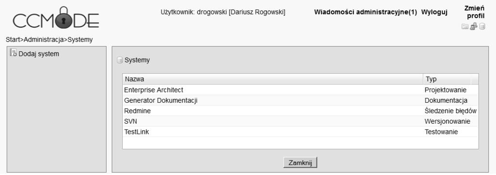 Komputerowe wspomaganie procesu rozwoju produktów informatycznych Architect oraz generatorem dokumentacji materiału dowodowego (GenDoc) i tylko te systemy domyślnie stanowią wyposażenie CCMODE Tools.