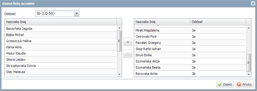 Dodamy ją do listy frekwencji, aby móc odnotować jej obecność. 1.