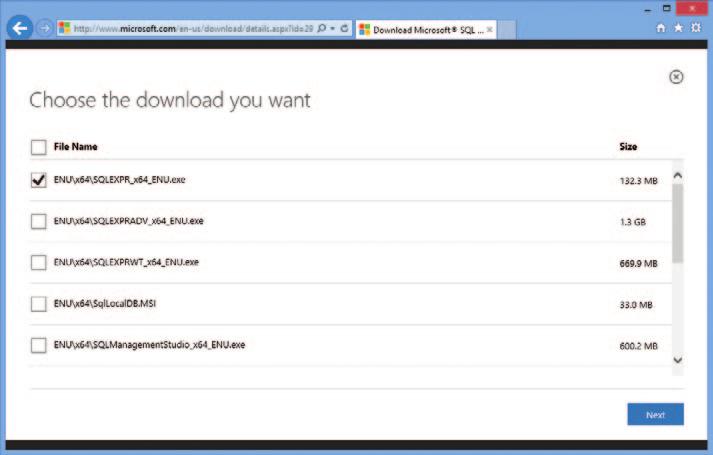 Pobieranie: SQL Server Express Edition xv Pobieranie: SQL Server Express Edition Istnieje wiele wersji SQL Server Express Edition dostępnych do pobrania z witryny firmy Microsoft, przy czym są one