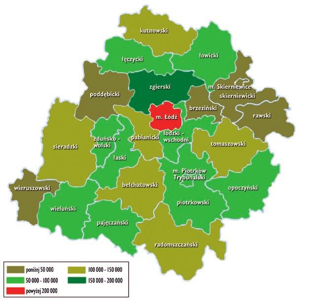 BIULETYN ZACHOROWAÑ NA NOWOTWORY Z OŒLIWE W WOJEWÓDZTWIE ÓDZKIM - NUMER 2 KOPERNIK Mapa 1.