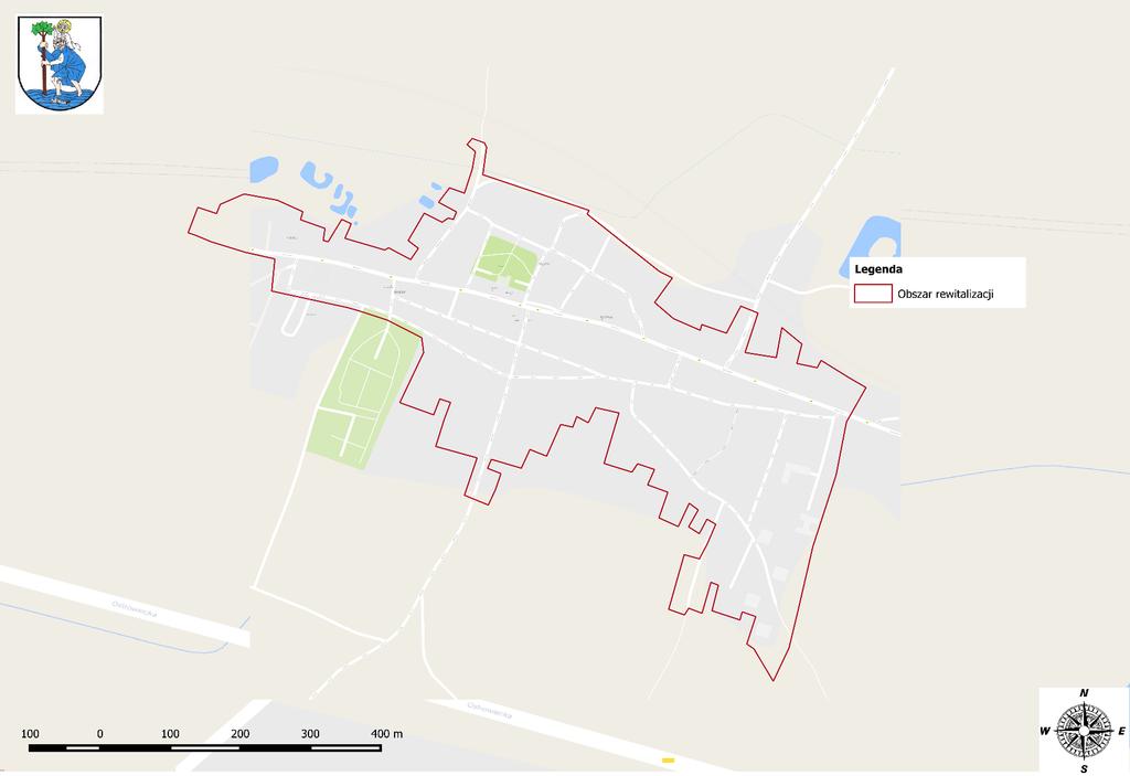 Mapa 2 Granice wyznaczonego obszaru rewitalizacji na terenie Gminy