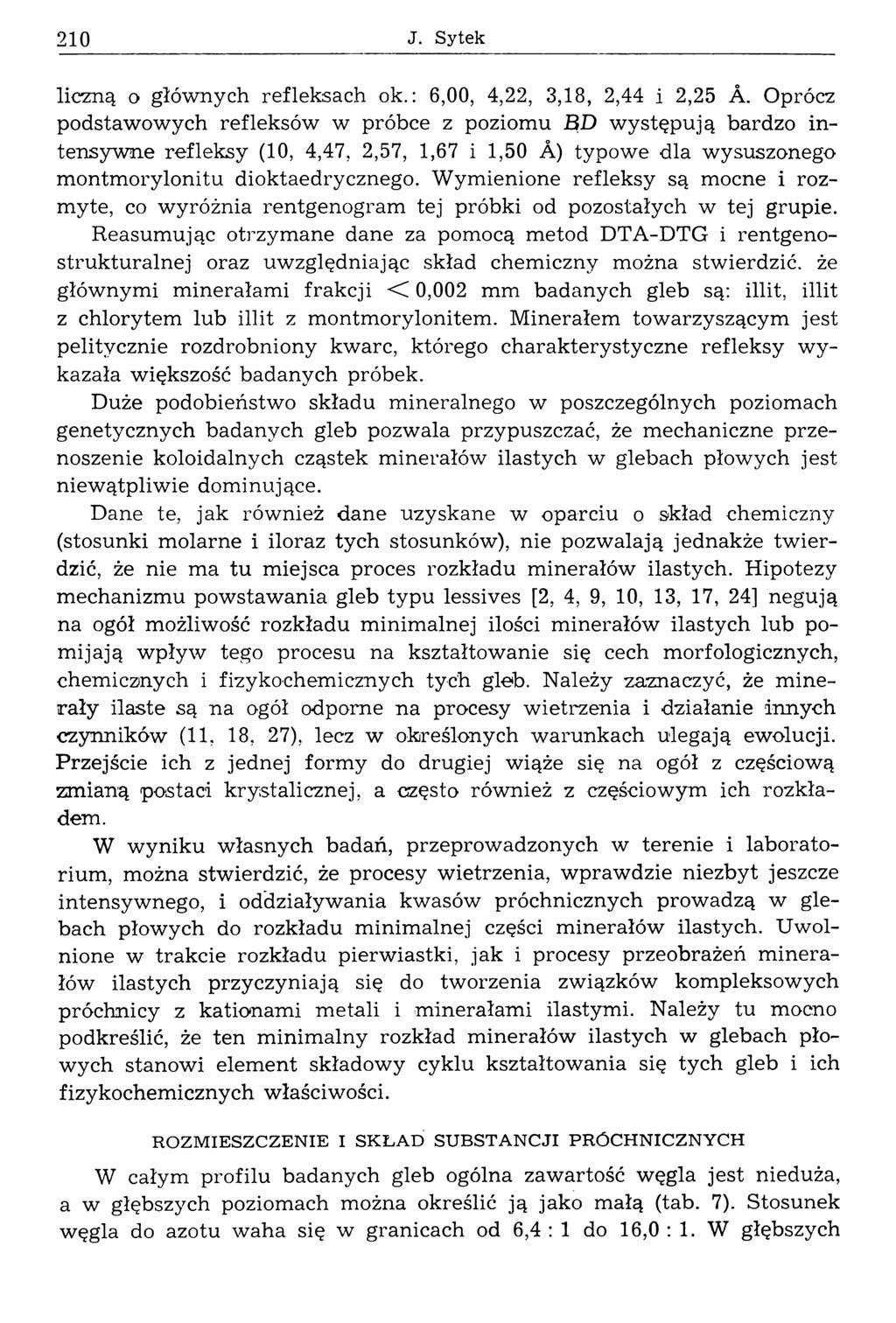 210 J. Sytek liczną o głównych refleksach ок.: 6,00, 4,22, 3,18, 2,44 i 2,25 Â.