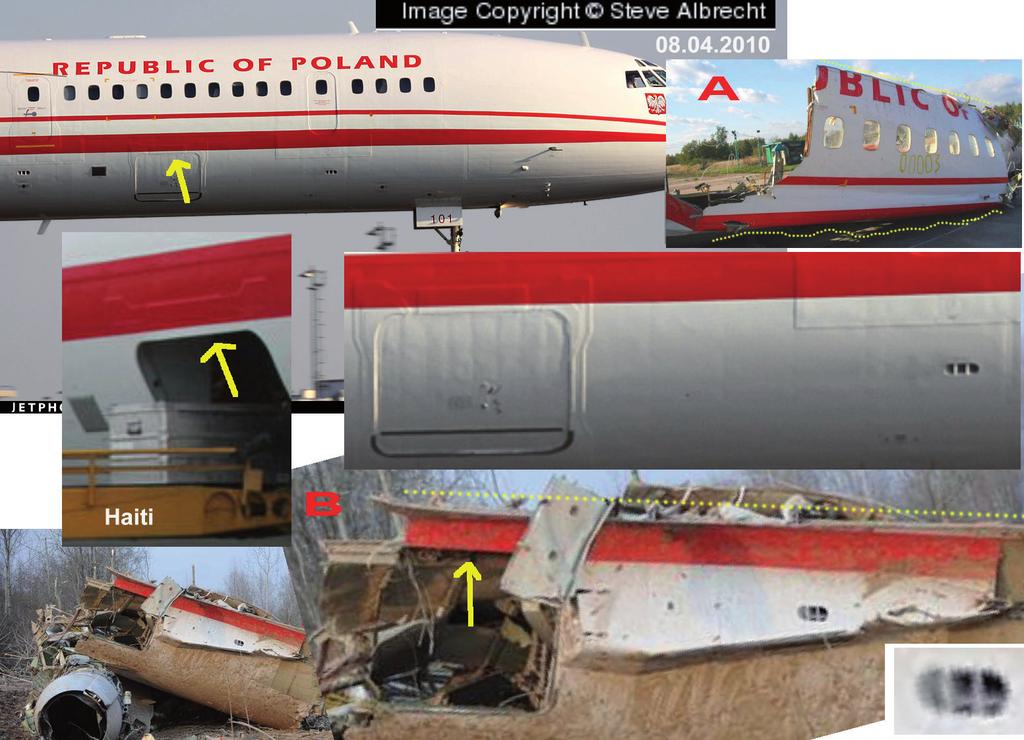 Po porównaniu fragmentu B z rzeczywistym obrazem burty samolotu nr. 101 zauważamy, że ten fragment nie jest autentycznym, co zauważył jeden z blogerów.