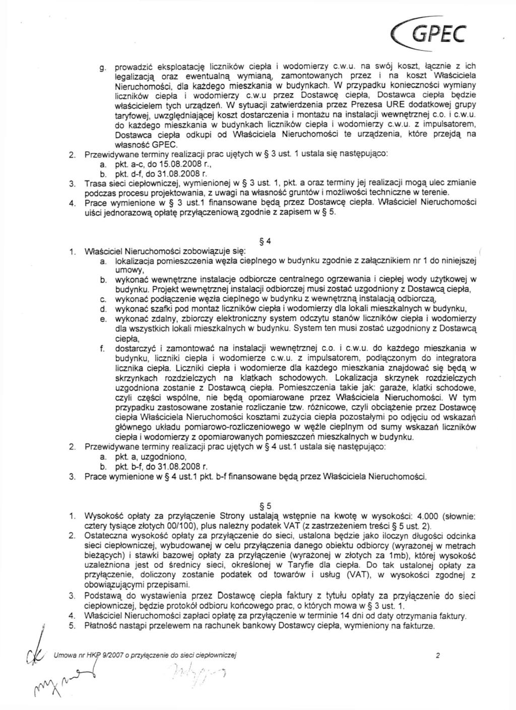 CGPEC 4. g. prowadzić eksploatację liczników ciepła i wodomierzy c.w.u.