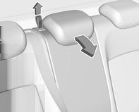 Schowki 77 Pociągnąć za pętlę i złożyć oparcie środkowego fotela. Pociągnąć dźwignię zwalniającą z jednej lub z obu stron i złożyć oparcie(-a) na siedzisko.