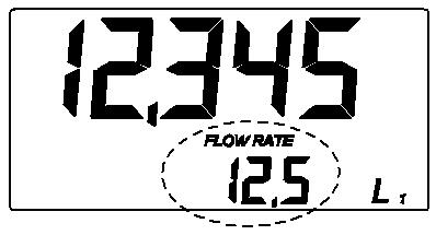 2 Odbiór ze wskazaniem chwilowego przepływu (Flow Rate Mode) Możliwe są odbiory cieczy z jednoczesnym wyświetleniem następujących informacji: - odebrany przepływ częściowy: - przepływ chwilowy (Flow