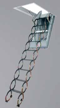 Nożycowa konstrukcja drabinki uożliwia jej złożenie do ałych roziarów, dając ty say ożliwość zaontowania schodów w niewielkich otworach (najniejszy roziar schodów to 51x80 c).