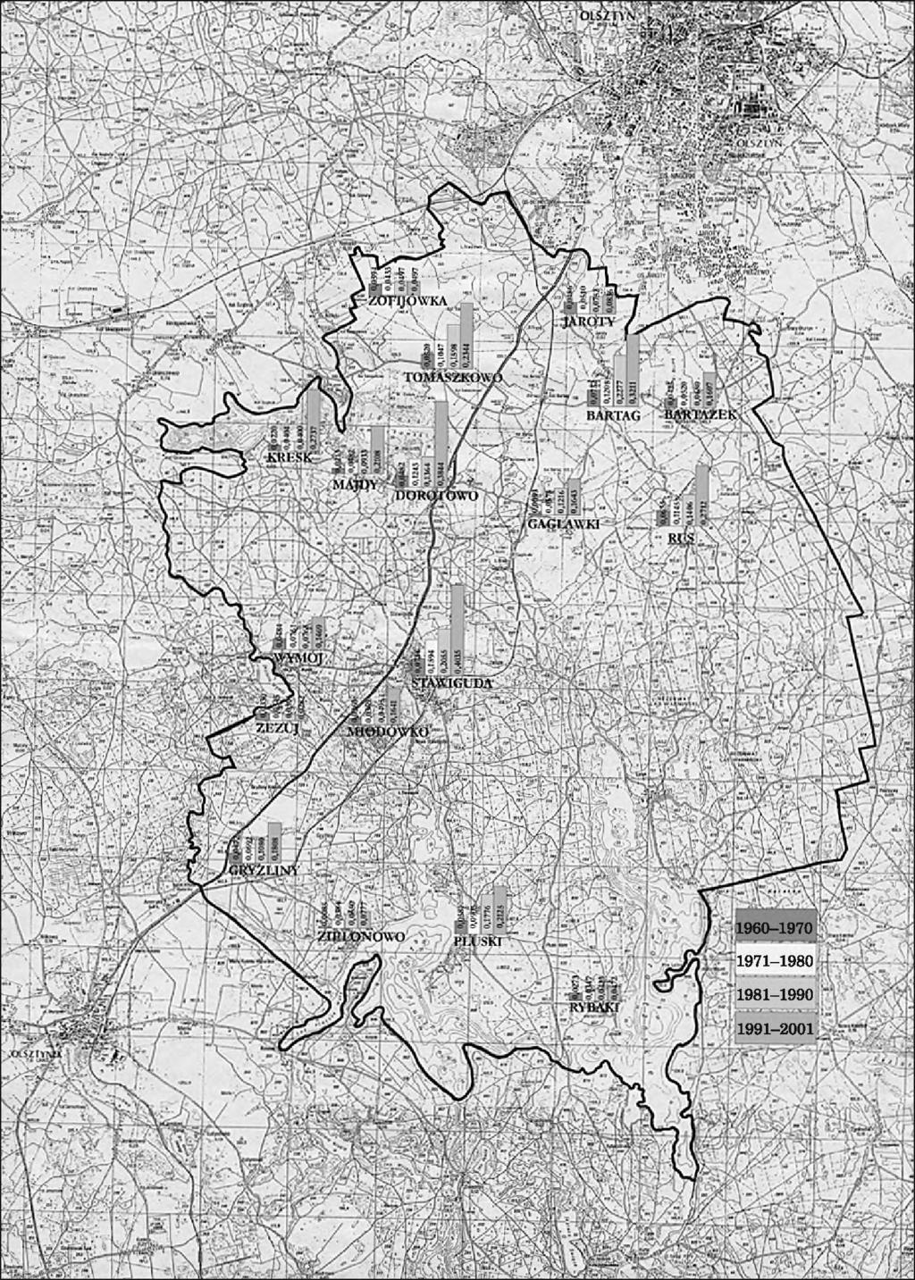 E n tro p y o f b u ilt-u p areas (o rg an izatio n ) in S taw