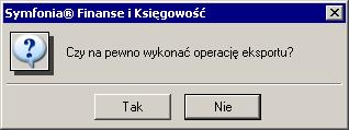 Współpraca programu Symfonia Finanse i Księgowość z programem PC Dłużnik, Sage sp. z o.o. Strona 7 z 8 Wybranie przycisku Tak uruchomi eksport rozrachunków. Po jego zakończeniu pojawi się komunikat.