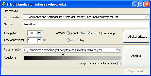 ScanAnalyzer przeznaczony jest do automatycznego i masowego generowania oraz odczytywania wyników arkuszy, kwestionariuszy, ankiet, sondaży czy wywiadów z wyborem (jednokrotnym lub wielokrotnym)