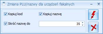 fiskalnymi. W oparciu o zaznaczone pozycje można przypisać towarom kody EAN, nazwy fiskalne oraz ustalić numeryczne kody PLU wymagane dla kas fiskalnych.