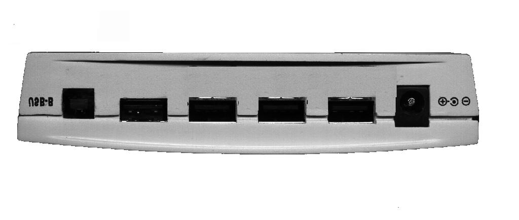1 Opis 4 Port USB Hub Rysunek 1: Przód urządzenia Kontrolka LED A zaświeci się, gdy zasilacz zostanie podłączony do USB-hub. 4 pozostałych kontrolek LED (B) również się zaświeci.
