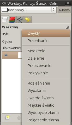 Zadanie: Zmodyfikuj zdjęcie korzystając z parametru tryb Parametr Tryb decyduje o tym jak piksele warstwy modyfikują wygląd obrazu.