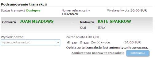 Przewodnik użytkownika systemu AgentWorks transakcje wychodzące wydanie 11 wersja polska 3. Zwrot transakcji wychodzącej 1.