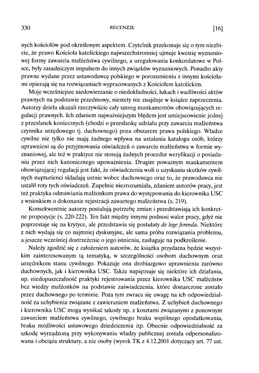 330 RECENZJE [16] nych kościołów pod określonym aspektem.