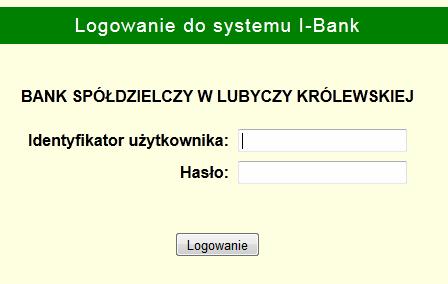 3 Pierwsze logowanie do systemu I-Bank 3.1 Logowanie Po wybraniu opcji logowania do systemu I-Bank na ekranie zostanie wyświetlony formularz rejestracji.