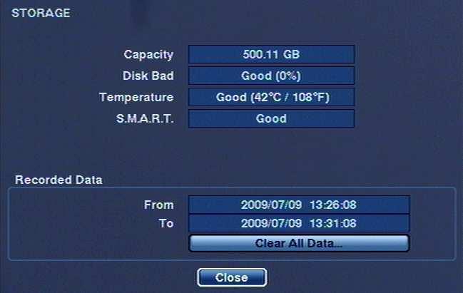 NDR-HA1104 1.0 version - User s manual MENU RECORDER REJESTRATORA MENU 3.6.1. Storage Highlight the STORAGE menu and press button.