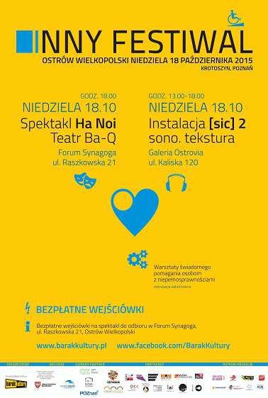 Barak Kultury. INNY FESTIWAL 18-10-2015, godz. 18.00 Forum Synagoga, ul.