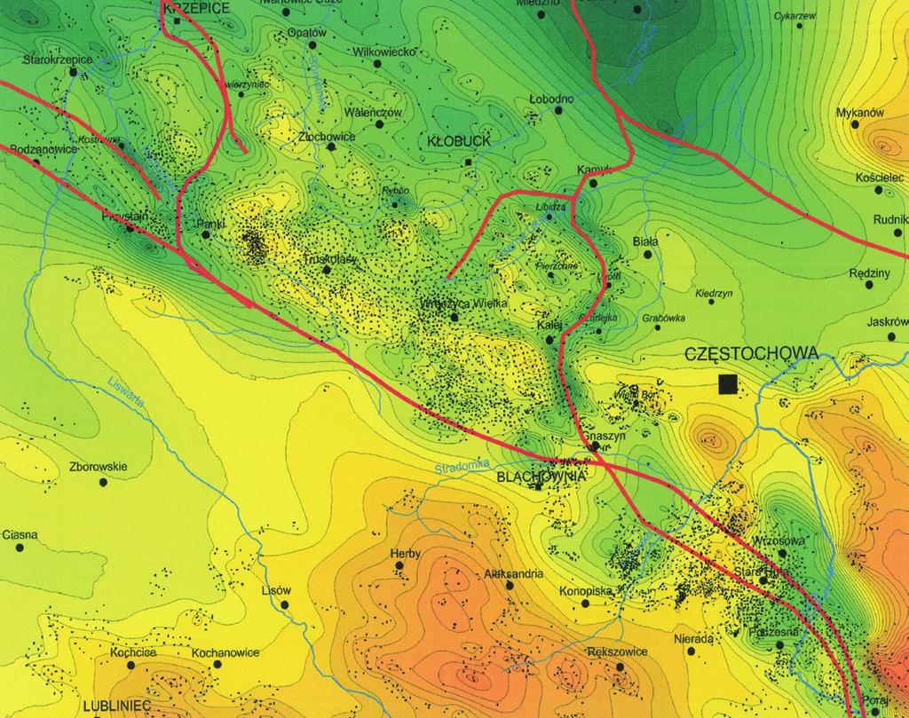 Lewandowskiego (1993) na tle cyfrowego modelu wysokościowego powierzchni podplejstoceńskiej. Fig. 13. Pre-glacial valley network after J.