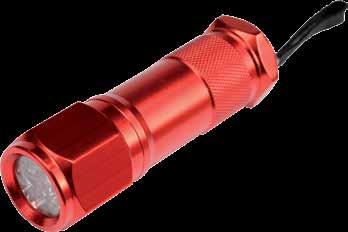 załączone) wymiary: Ø 3 x 9,5 cm Metal flashlight in screw cap shape, 9 LED 240 9,80