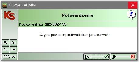 System dodatkowo wyświetli poniższy komunikat ( Rys. 3 ) z zapytaniem o potwierdzenie wykonania importu: Rys.