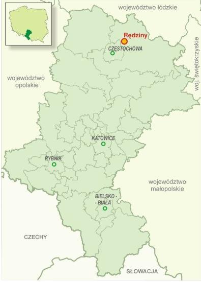 2. UWARUNKOWANIA LOKALIZACYJNE GMINY RĘDZINY Gmina Rędziny położona jest na północnym krańcu Wyżyny Krakowsko-Częstochowskiej, w północnej części województwa