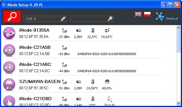 2. Konfiguracja inode Care Sensor TC Zainstaluj na PC program do konfiguracji urządzenia inode Setup oraz sterowniki BT4.0.