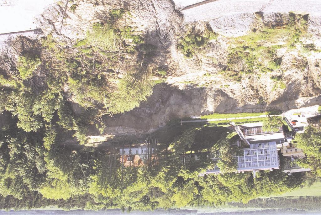 Coastal protection construction of cliffed coast in Jastrzebia Góra behind the construction visible
