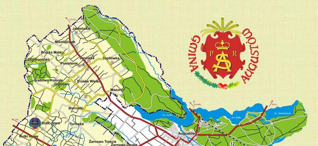 Ryc. 6. Gmina Augustów Źródło: www.sp-rutki.cba.pl/glowna/o_nas/mapa_gminy.htm Według regionalizacji fizycznogeograficznej Polski (wg J.