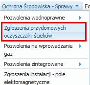 zarejestrowanych zgłoszeń przydomowych oczyszczalni ścieków, należy skorzystać z