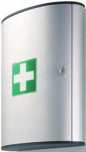Szafka apteczka FIRST AID BOX M Wyposażenie do apteczki małej FIRST AID KIT M 36-częściowy zestaw opatrunkowy zgodnie z DIN 13 164, nadaje się do apteczki FIRST AID BOX M (wyposażenie w
