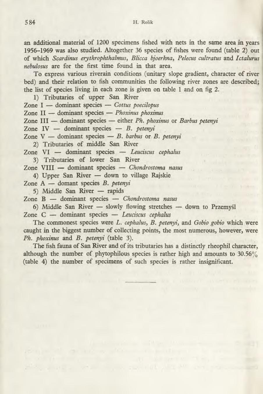584 H. Rolik an additional material of 1200 specimens fished with nets in the same area in years 1956-1969 was also studied.