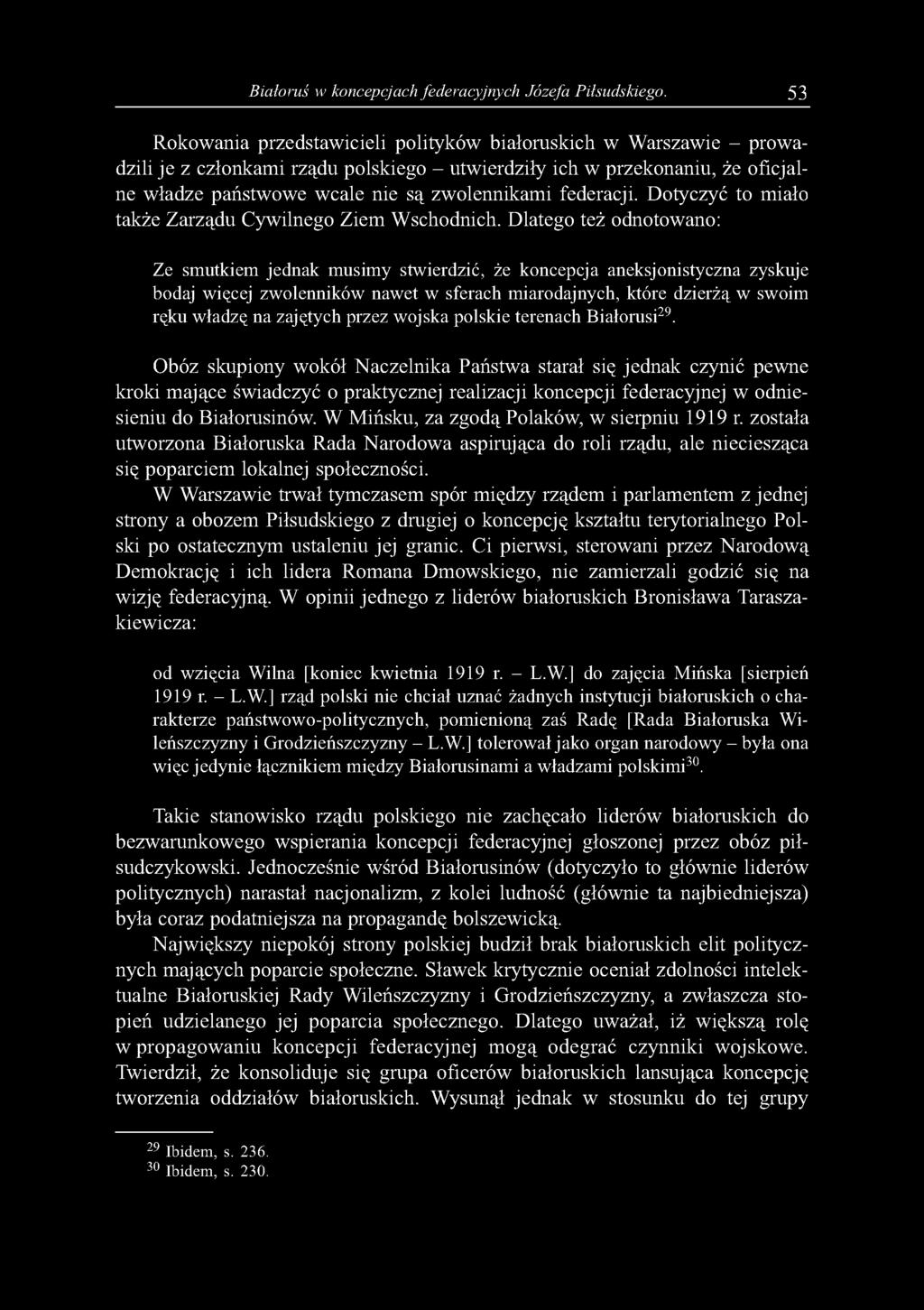 Białoruś w koncepcjach federacyjnych Józefa Piłsudskiego.