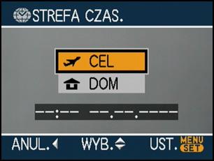 Zakończenie ustawień miejsca zamieszkania W przypadku ustawiania miejsca zamieszkania po raz pierwszy, po naciśnięciu przycisku [/SET] w celu jego ustawienia zostaje przywrócony ekran przedstawiony w