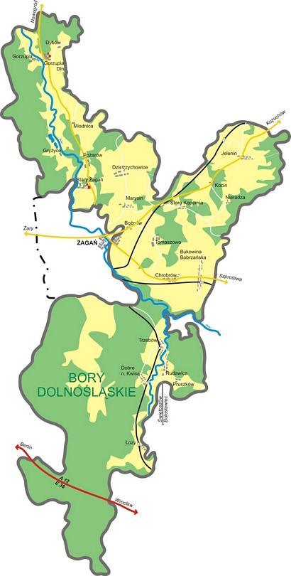 Rysunek 2 Mapa Gminy Żagań Źródło: www.gminazagań.pl 2.2. Sytuacja demograficzna W latach 2000 2014 liczba mieszkańców Gminy Żagań wzrosła z 6920 do 7246 (dane z Głównego Urzędu Statystycznego).