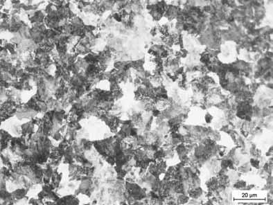 Coarse grain microstructure in the heat-affected zone (point 2 from fig. 5) Rys. 19.