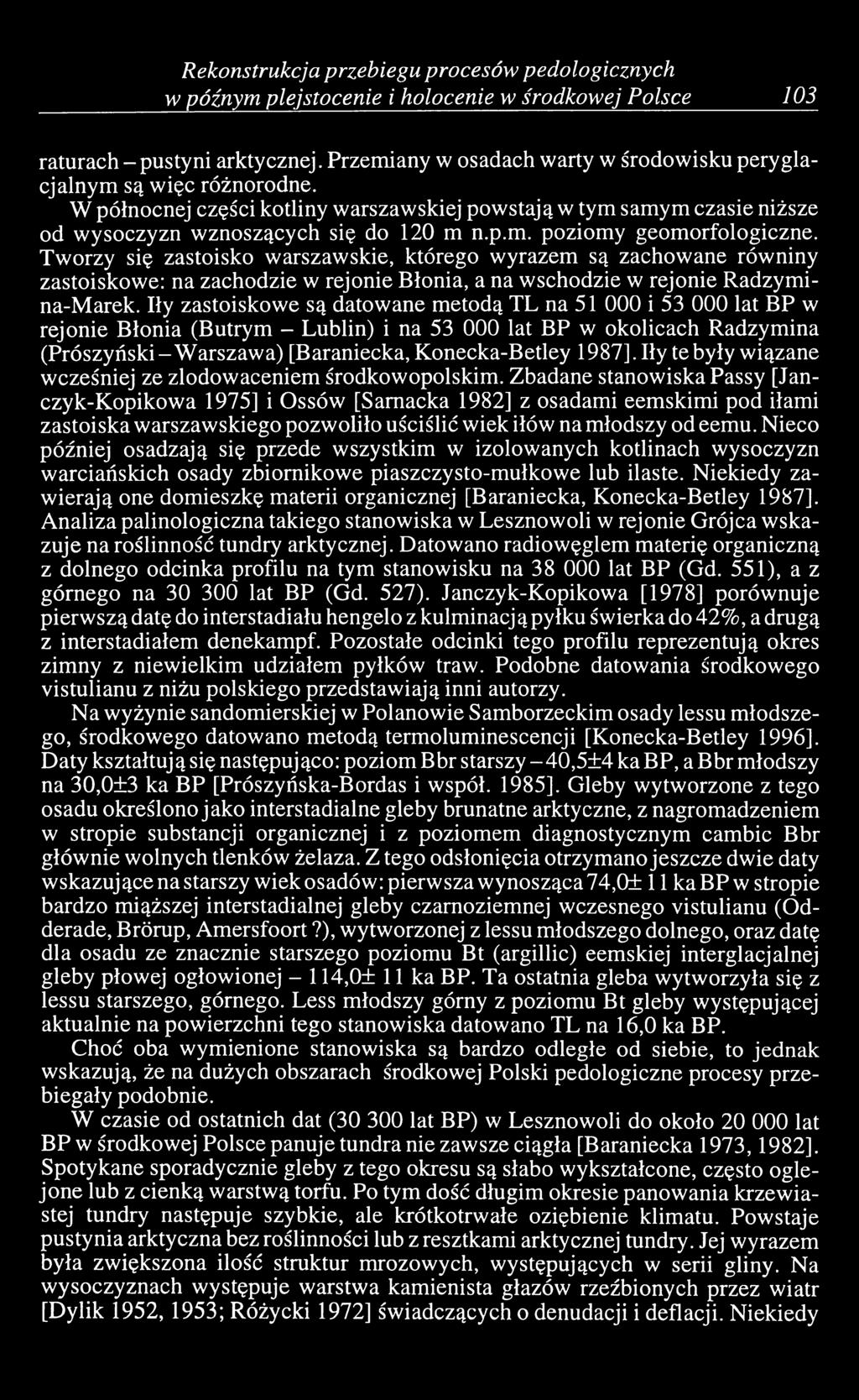 Tworzy się zastoisko warszawskie, którego wyrazem są zachowane równiny zastoiskowe: na zachodzie w rejonie Błonia, a na wschodzie w rejonie Radzymina-Marek.