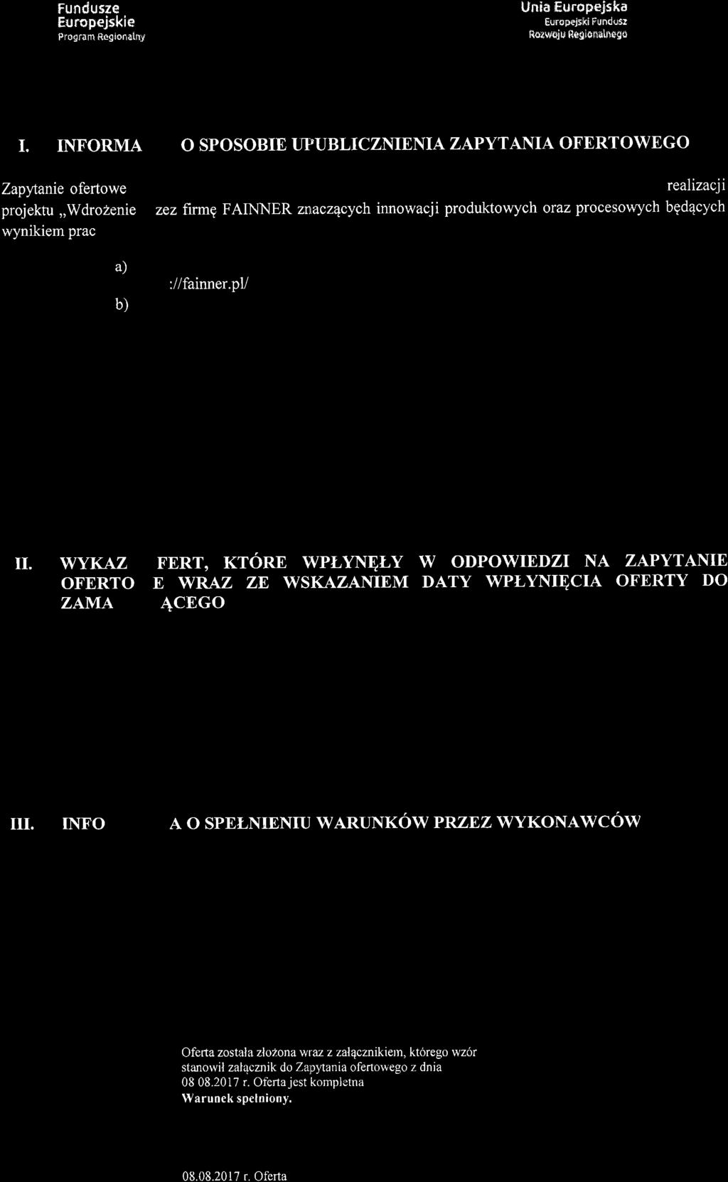 Fufldusze Eurapejskie Progrdm Sagiona{nf Unia EuropeJska Europejski Fundtrr froz${,jri R6gioEalDFg6 I.