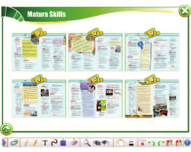Sekcja MATURA SKILLS zawiera ćwiczenia na rozumienie ze słuchu oraz pisanie, podobne do tych, które