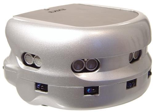 Robot mobily Khepera III 1. Budowa Robot porusza się a dwóch kółkach, umieszczoych w jedej osi, obleczoych gumą dla uzyskaia lepszej przyczepości.